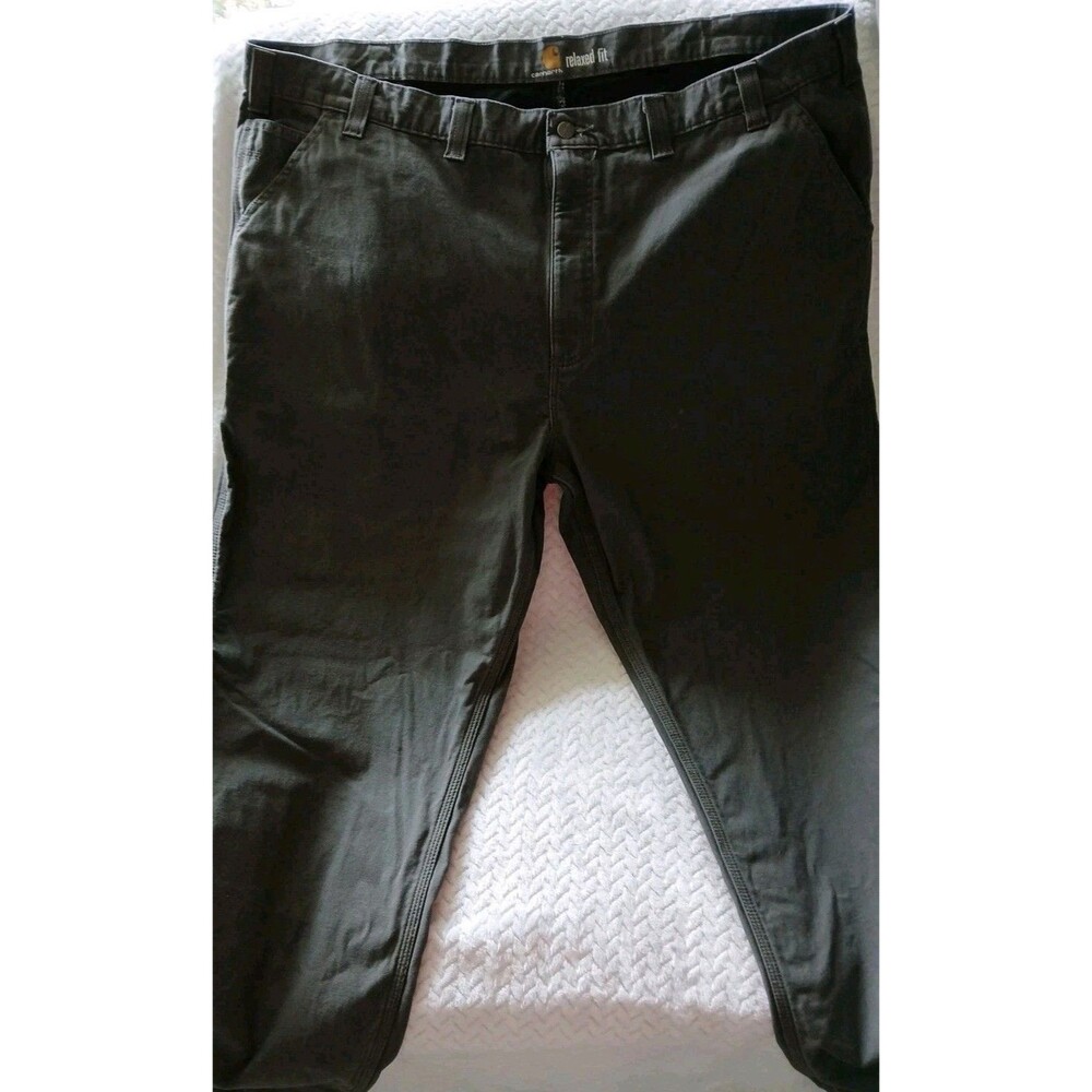 Carhartt Relaxed Fit Jean Pants Mens Size 48x32 Gray Cotton Full Lined Cargo
